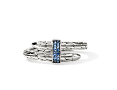Spear Silver Single Wrap Ring with Blue Sapphire by John Hardy