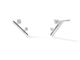 Barre 18K White Gold Floating 0.36cttw VS G-H Diamond Climber Earrings by HOF