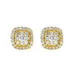 14K Yellow Gold 0.50cttw H/I SI Diamond Cluster Stud Earrings