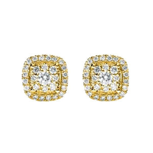 14K Yellow Gold 0.50cttw H/I SI Diamond Cluster Stud Earrings