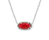 Elisa Silver Red Kyocera Opal Pendant Necklace by Kendra Scott