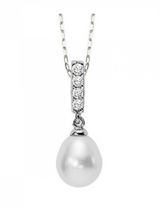 Silver & CZ Pearl Pendant