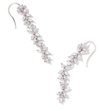 Rosalie Silver White Crystal Linear Earrings by Kendra Scott