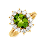 14K Yellow Gold 1.85ct Peridot &amp; 1.00cttw SI1 G-H Diamond Ring