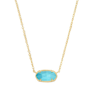 Elisa Gold Plated Turquoise Magnesite Short Pendant Necklace by Kendra Scott