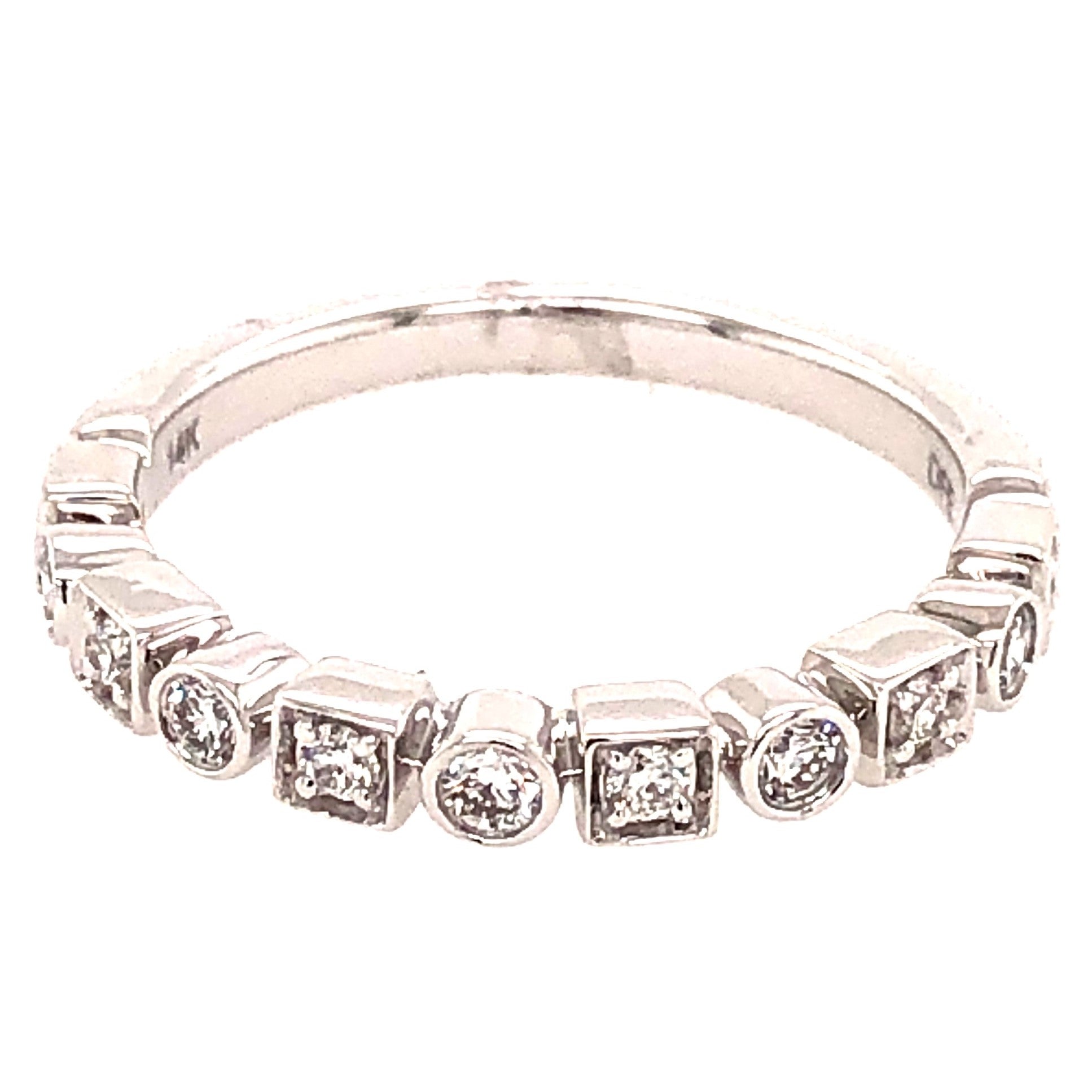 14K White Gold 0.25cttw VS2 GH Diamond Wedding Band by DFU