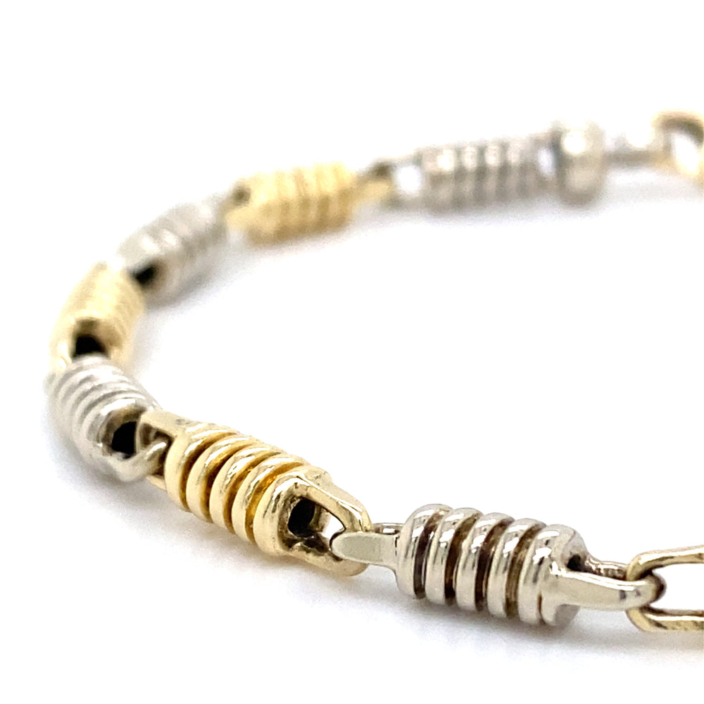 Estate Two Tone Coiled Link Bracelet