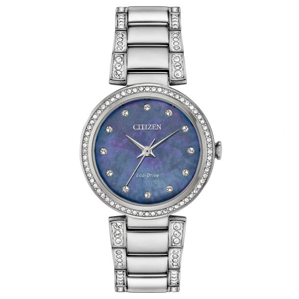 
            
                Load image into Gallery viewer, Eco-Drive, Mother of Pearl Dial with Crystals, by Citizen
            
        