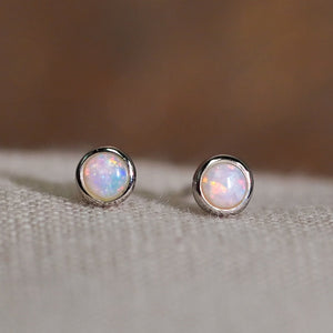 Sterling Silver Opal Earrings