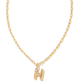 Crystal Letter H Gold Plated White CZ Short Pendant Necklace by Kendra Scott