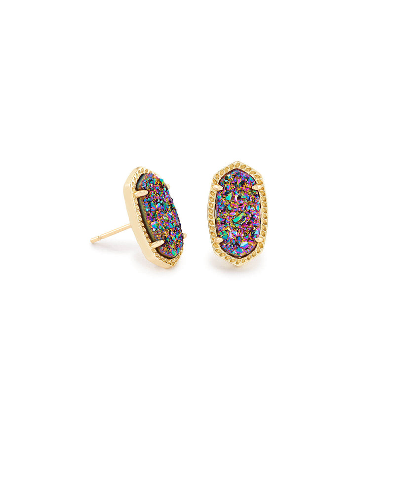 Ellie Gold Plated Earrings in Multi Drusy by Kendra Scott