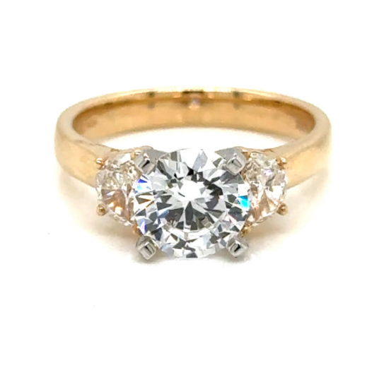 14K Yellow Gold 0.47cttw SI G-H Diamond Semi-Mount Ring by Rego