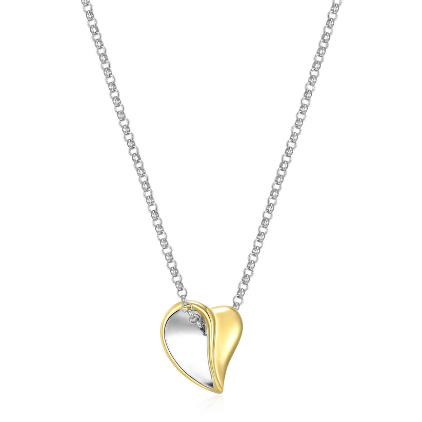 Amour Two Tone Heart Necklace