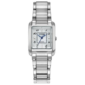 Bianca Stainless Steel Curved Sapphire Crystal Bracelet Watch by Citizen