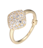 Glimmer Yellow Gold Plated Diamond Shape Cubic Zirconia Ring by ELLE
