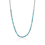 Heishi Silver Chain Necklace with Treated Turquoise by John Hardy