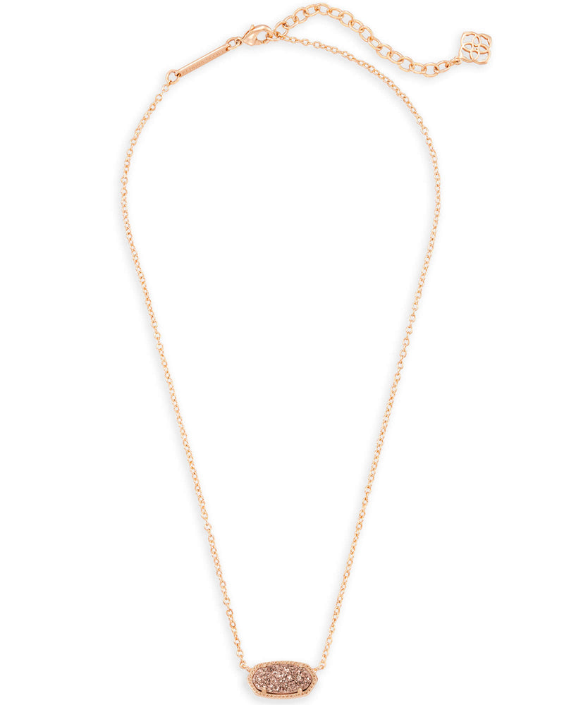Elisa Rose Gold Plated Necklace in Rose Gold Drusy by Kendra Scott