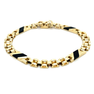 Estate 7" Onyx Link Bracelet