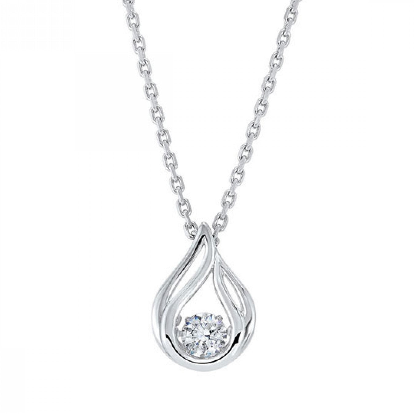 Sterling Silver CZ Rhythm of Love Pendant