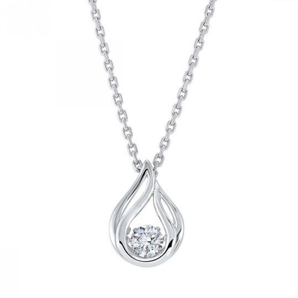 Sterling Silver CZ Rhythm of Love Pendant