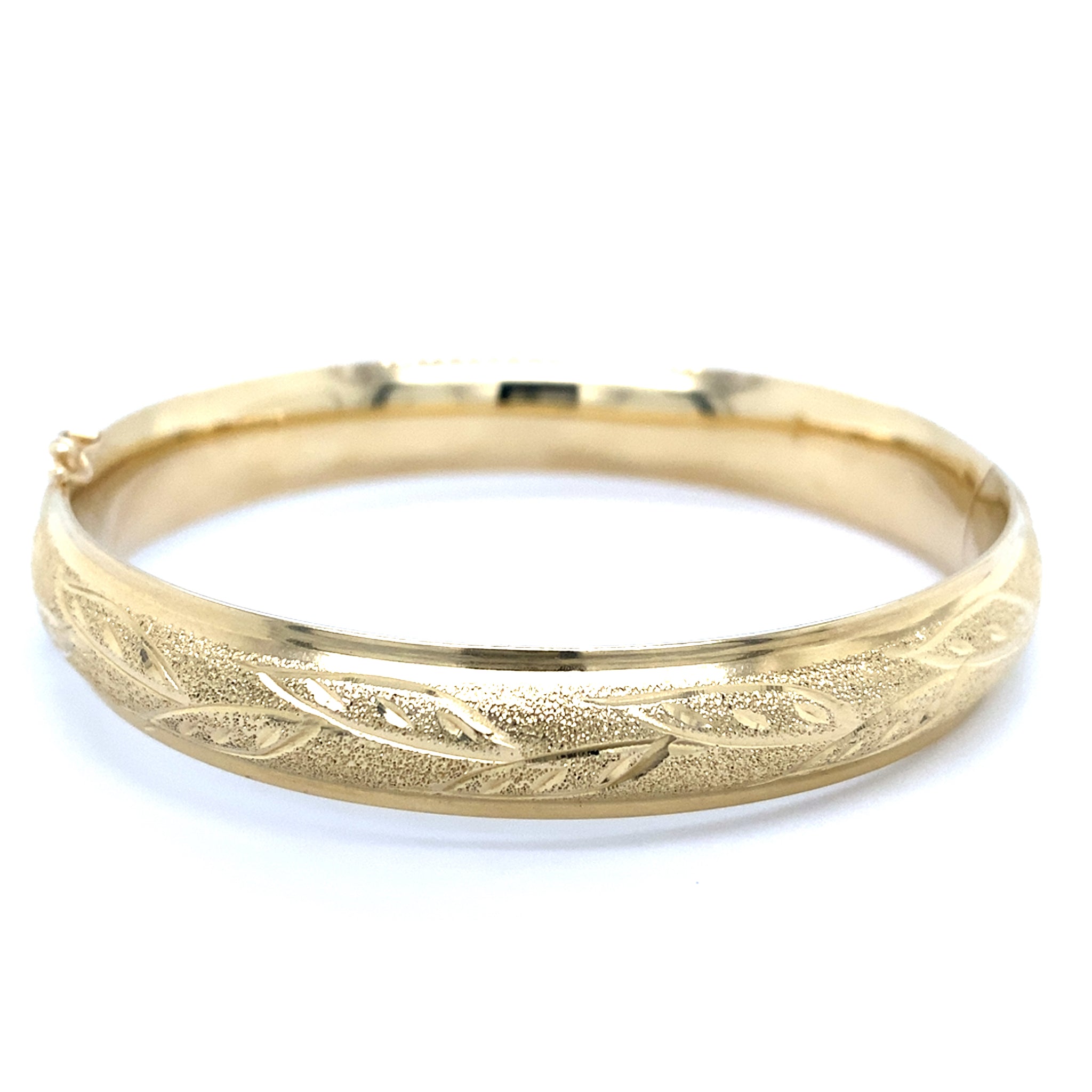 Estate Diamond Cut Hinged Bangle