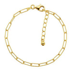 Sterling Silver Gold Plated Bracelet Diamond Cut Paperclip Chain