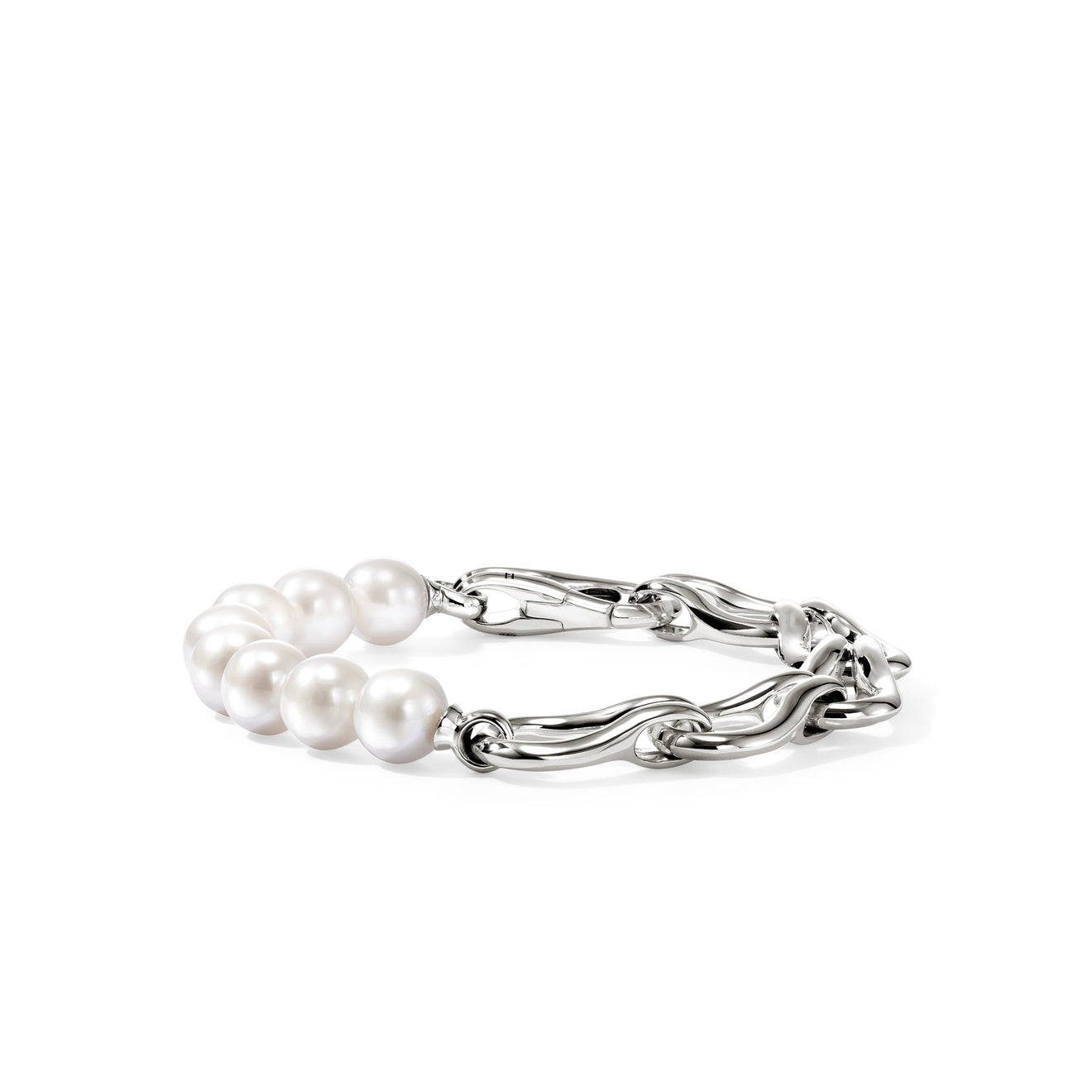 Surf Silver Link Bracelet with Cultured Fresh Water Pearls by John Hardy