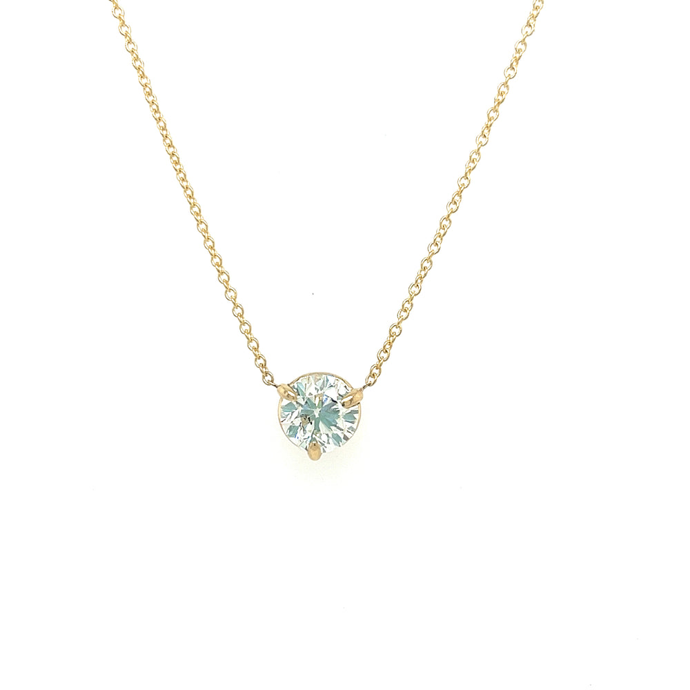 14K Yellow Gold 1.0ct Diamond Pendant Necklace