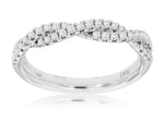 14K White Gold 0.30cttw Diamond Twisted Wedding Band