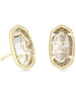 Ellie Gold Plated Earrings in  Crystal by Kendra Scott