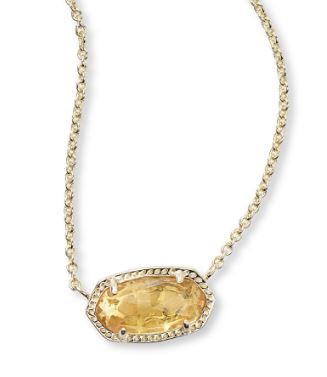 Elisa Gold Plated Necklace in Orange Citrine Quartz by Kendra Scott