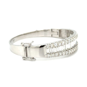 14K White Gold 7.99cttw Diamond Bangle Bracelet