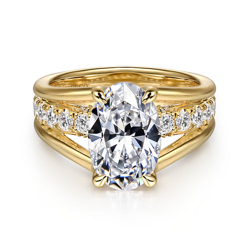 14K Yellow Gold Diamond Semi-Mount Engagement Ring