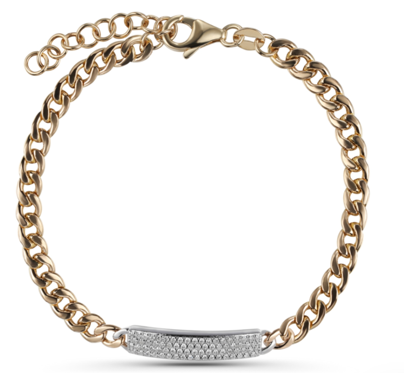 14K Yellow Gold 0.23cttw Diamond Bracelet by Luvente