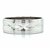 Estate White Gold Patterned Wedding Band