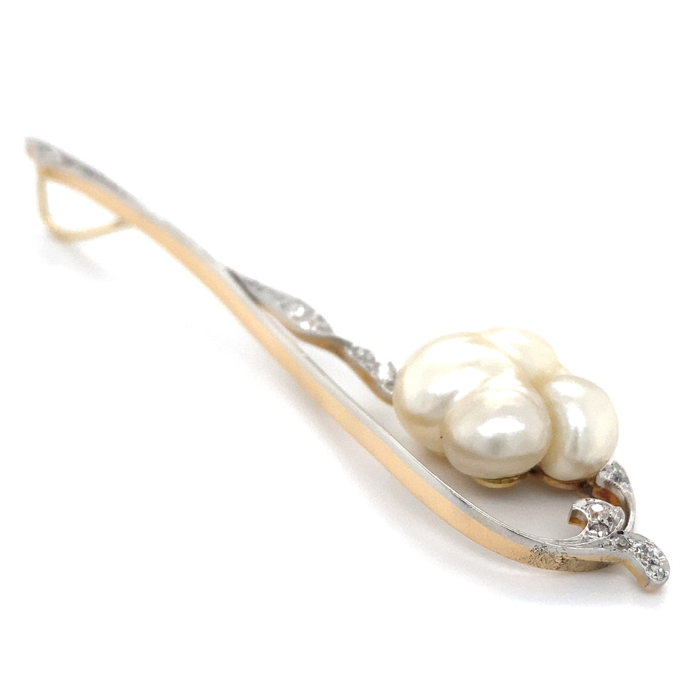 Estate Art Nouveau Baroque Pearl Pendant