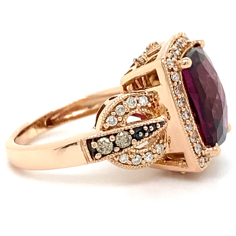 Estate Rhodolite Garnet LeVian Ring