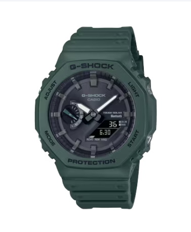 GAB2100-3A Army Green Carbon Resin Smartphone Link Watch by G-Shock