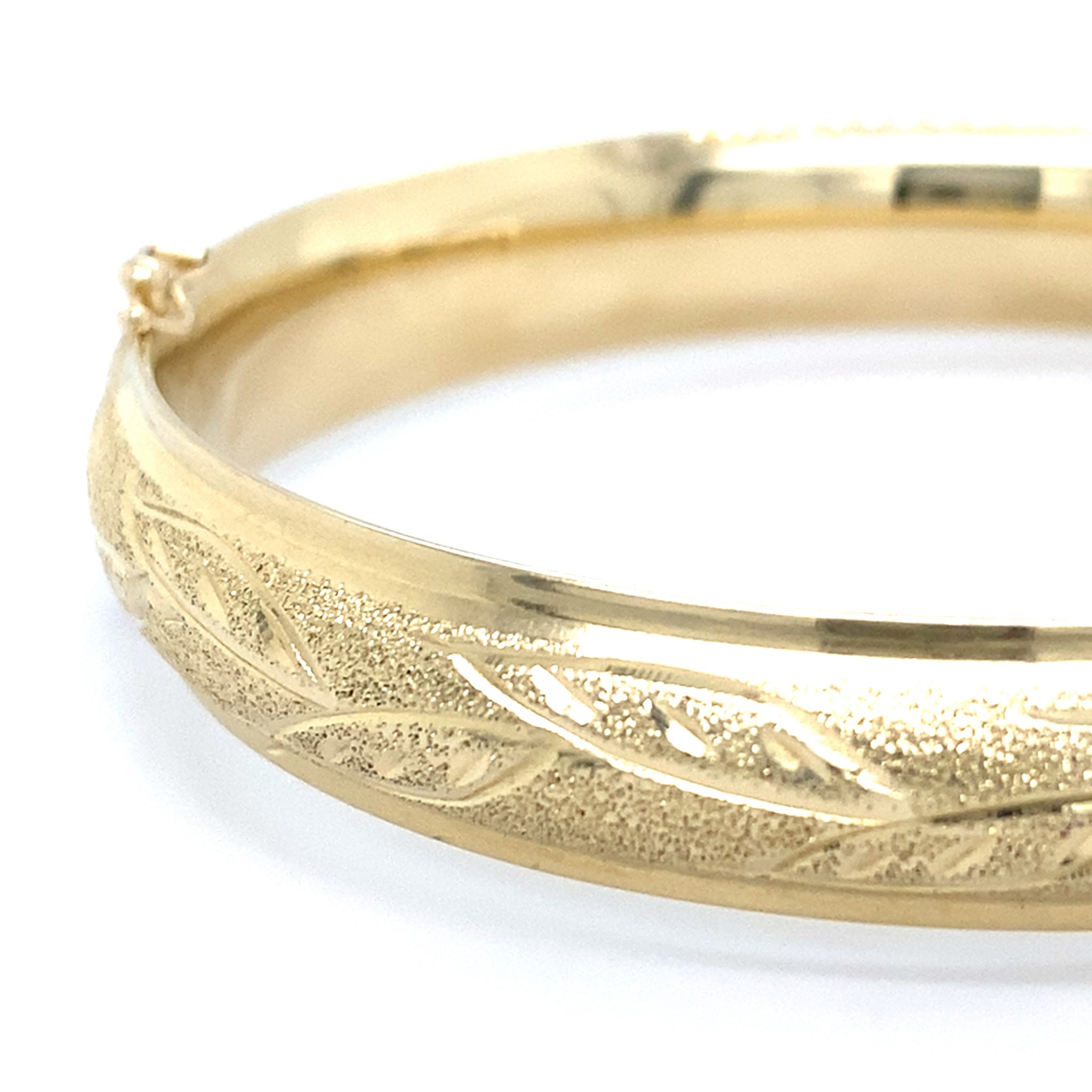 Estate Diamond Cut Hinged Bangle