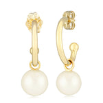 14K Yellow Gold with 6mm Pearl Earrings