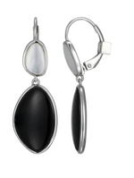 Pebble Black Agate And Mother Of Pearl Drop Earring by ELLE