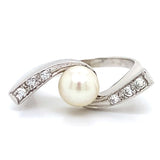 Estate Cultured Pearl Modern Bypass Ring