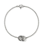 JH Essentials Silver Interlinking Bracelet on 2mm Rolo Chain by John Hardy Sz M