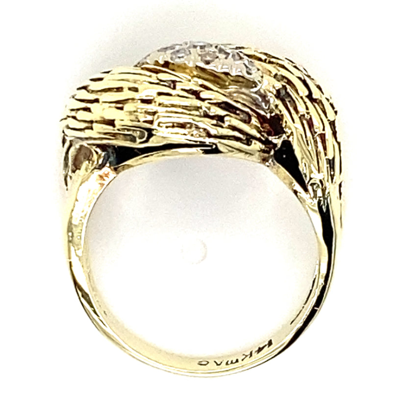 Estate Textured Bypass Ring