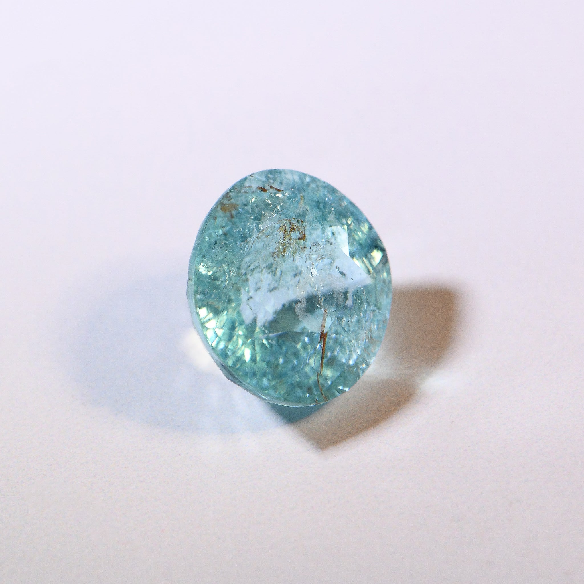 Loose 5.94ct 11.82x10.81x7.16 Oval Light Blue Paraiba Type Tourmaline