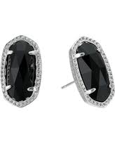 Ellie Silver Plated Earrings in Black by Kendra Scott