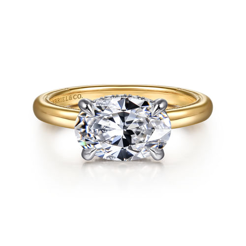14K White & Yellow Diamond Semi-Mount Engagement Ring by Gabriel