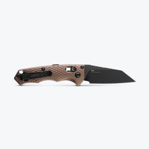 Cobalt Black Clipped Wharncliffe Blade with CPM-M4 Steel with a Flat Dark Earth Handle by Benchmade