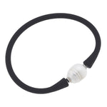 Black Bali Freshwater Pearl Silicone Bracelet