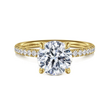Twain - 14K Yellow Gold Round Diamond Engagement Ring
